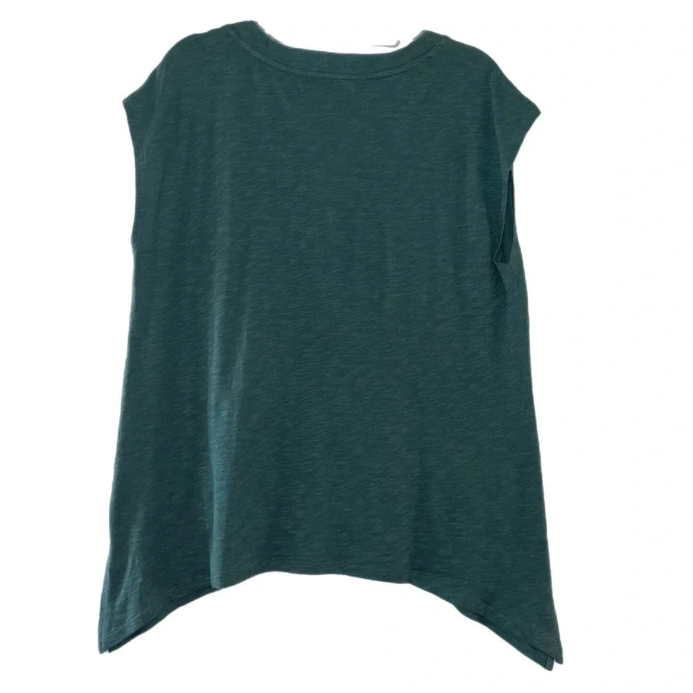 Colleen Lopez Green Cap Sleeve Boxy Button Down Shirt - Picture 4 of 8